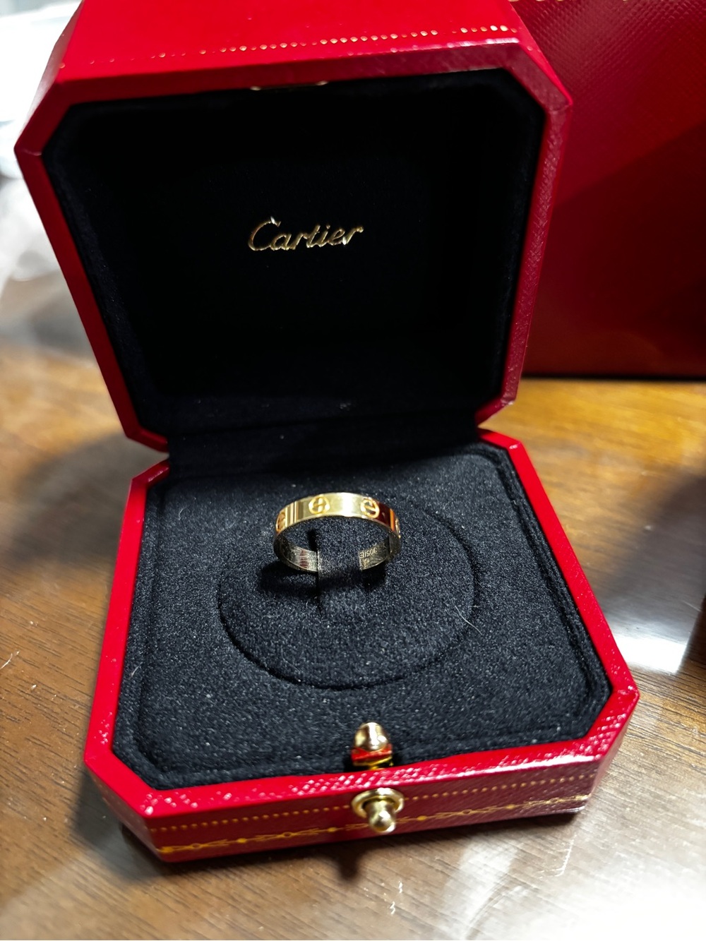 Cartier Yellow Gold Love Ring, Small, Size 53, with Screw Motif